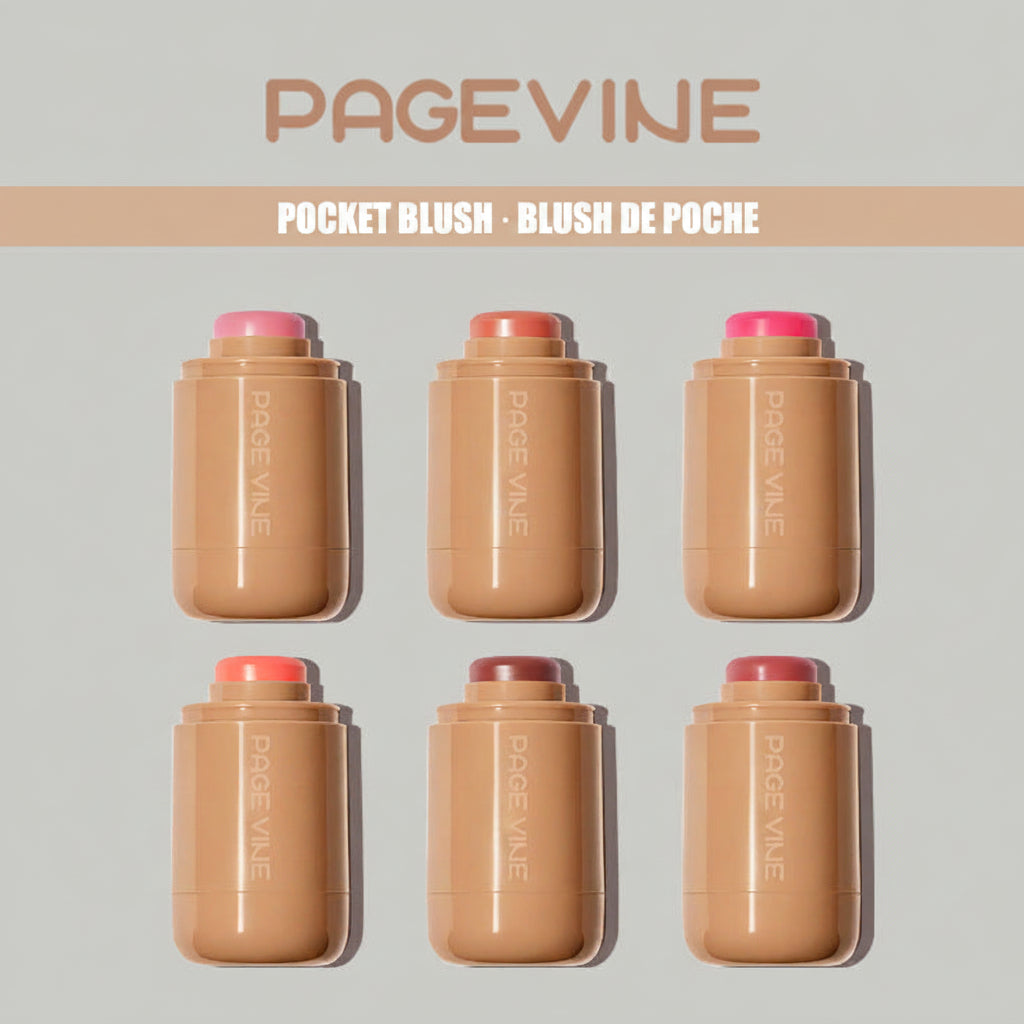Pocket Blush Stick 6 Color Lip Cheek Water Light Stick