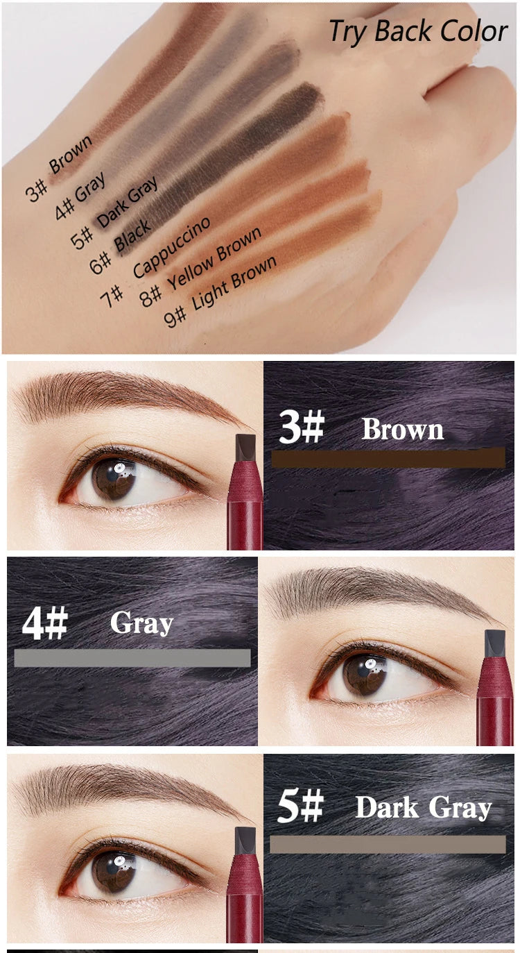 Eyebrow Pencil Cosmetic China High Quality Professional Waterproof Original Brown Makeup Beauty Pencil Natural Long-Lasting