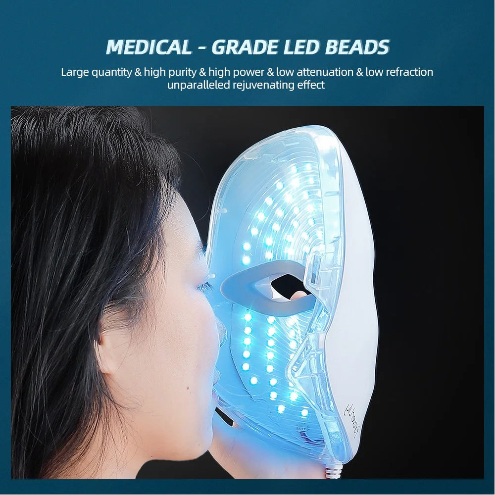 Foreverlily Gift Box 7 Colors LED Facial Mask Photon Therapy Brightening Face Skin Rejuvenation Acne Care Tools Anti-Wrinkle