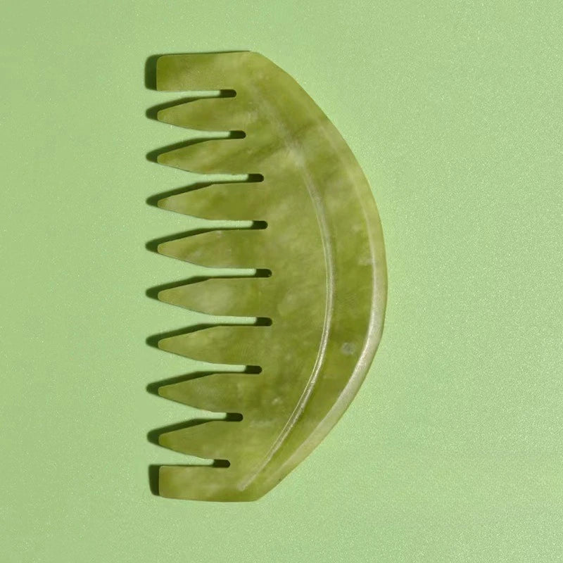 Jade Head Comb Massager Hair Comb Scalp Massager Scalp Care Massage Tool Home and Salon Use Manual Skin Massage Board
