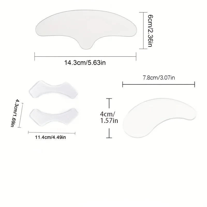 Reusable Silicone Face Mask Patches - Adhesive Hypoallergenic Gel for Forehead, Lips, Eyes & Under Eye - Sleep-Friendly Facial