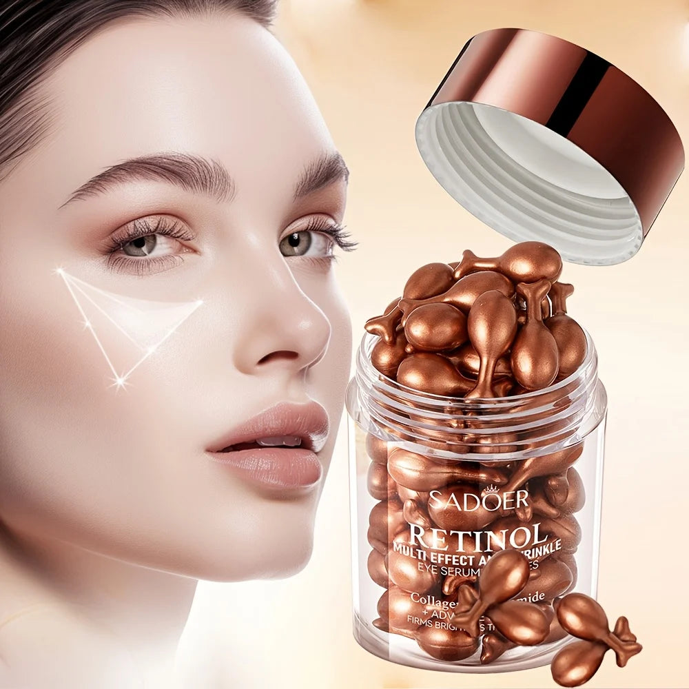 Retinol Multi-Effect Firming Capsule Serum, Tender Skin Hydrating Eye Cream Nourishing And Hydrating Eye Essence 0.34gx45capsule