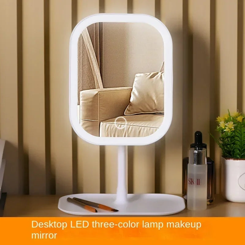 LED Lighted Makeup Mirror, Portable Vanity Mirror with Dimmable Light