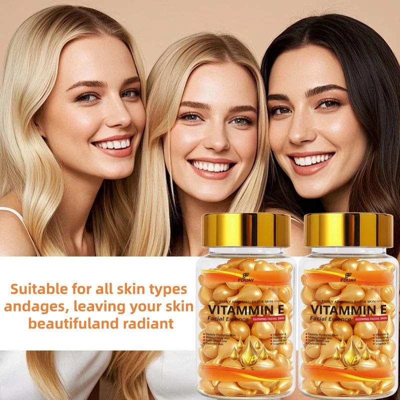 50 Count Hyaluronic Acid Capsules Essence Hydrating Repairing Facial Skincare Deep Nourishment Acne Fading Fine Line Reduction