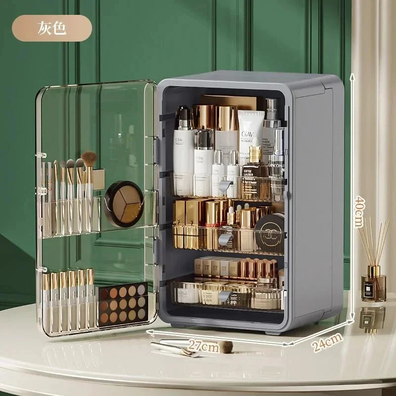 Large Clear Makeup Organizer With Dustproof Design Cosmetic Storage Box For Lipstick Skincare Bathroom Vanity Desktop Organizer