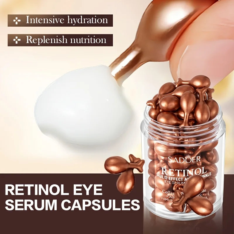 Retinol Multi-Effect Firming Capsule Serum, Tender Skin Hydrating Eye Cream Nourishing And Hydrating Eye Essence 0.34gx45capsule