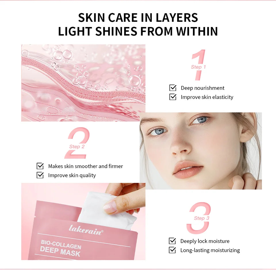 Bio-Collagen Real Deep Mask Supplement Collagen Hydrating Overnight Hydrogel Mask Elasticity Improvement Pore Minimizing Firming