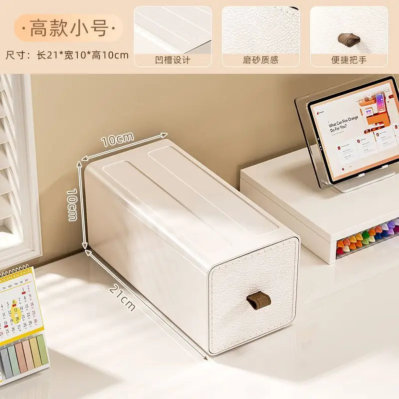 Cream Style Desktop Organizer Living Room Sundry Items Organizer Boxes Desktop Makeup Organizer Stationery Organizers Gift