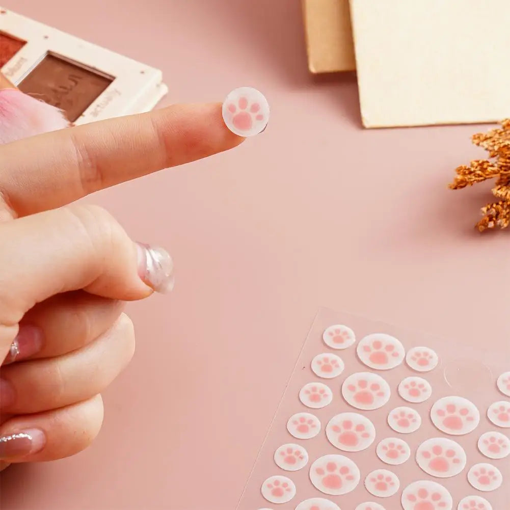 Hydrocolloid Acne Pimple Patch 36 Counts Cute Cat Paws Shaped Acne Absorbing Cover Patch, Invisible For Acne Dots
