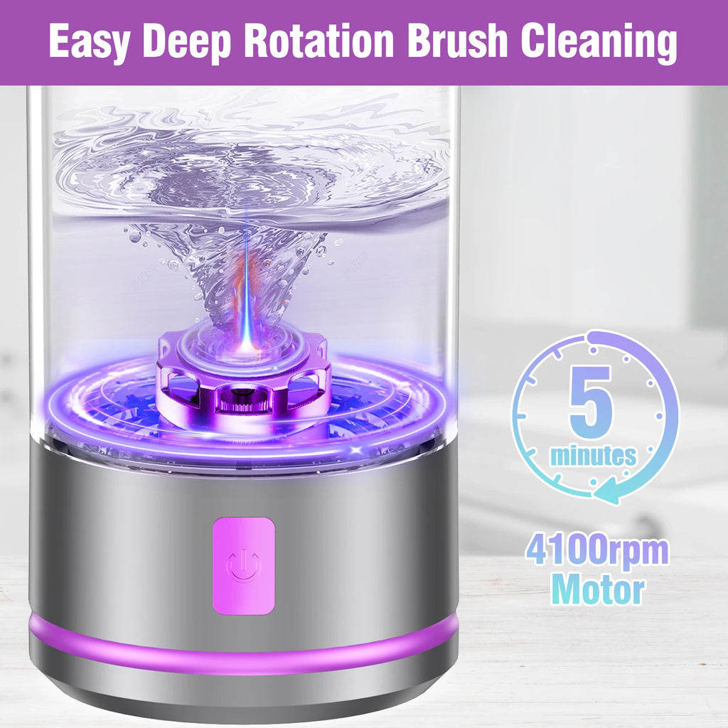 Electric Makeup Brush Cleaner - 7000 RPM Makeup Brush Cleaning Machine, Waterproof Automatic Makeup Brush Cleaner with Mat