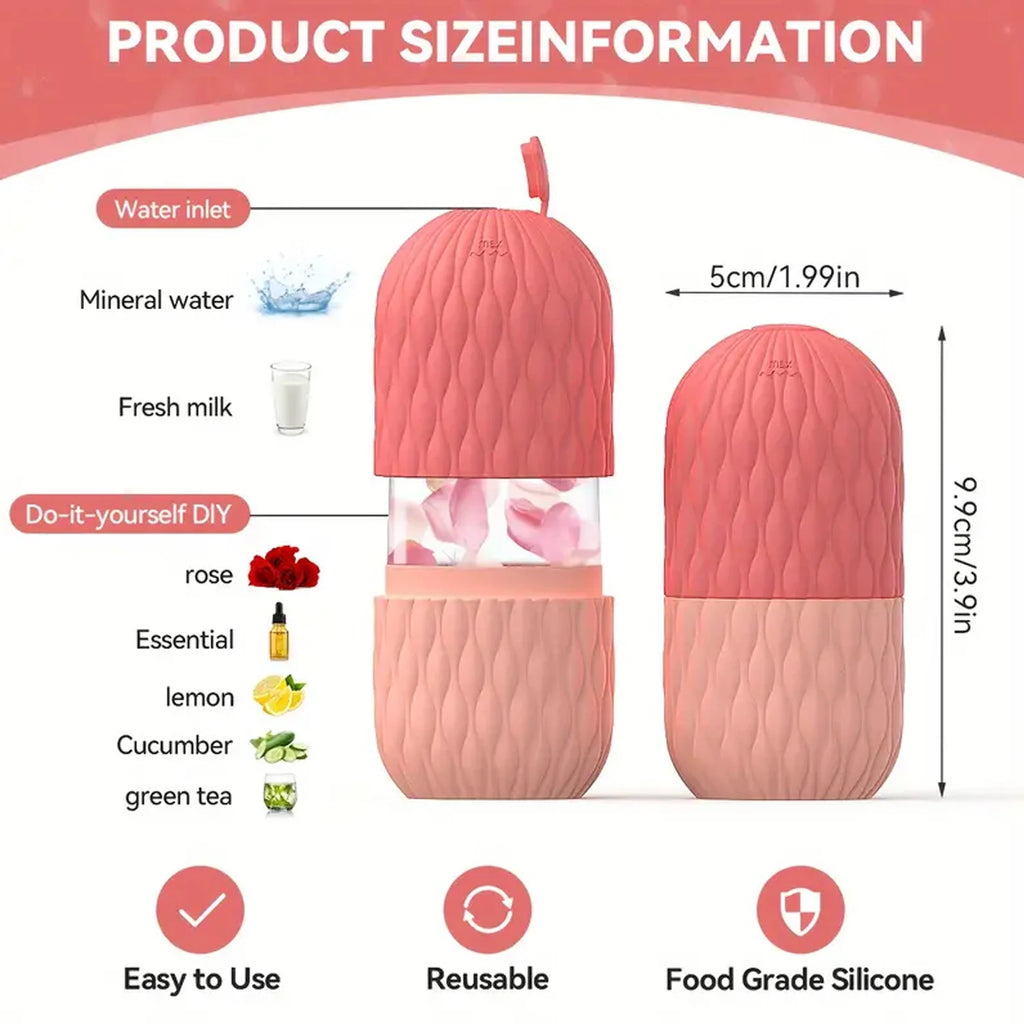 Ice Roller for Face and Eye Reusable Silicone Ice Facial Roller Ice Holder Ice Mold Skin Care Ice Cube Roller for Shrink Pores