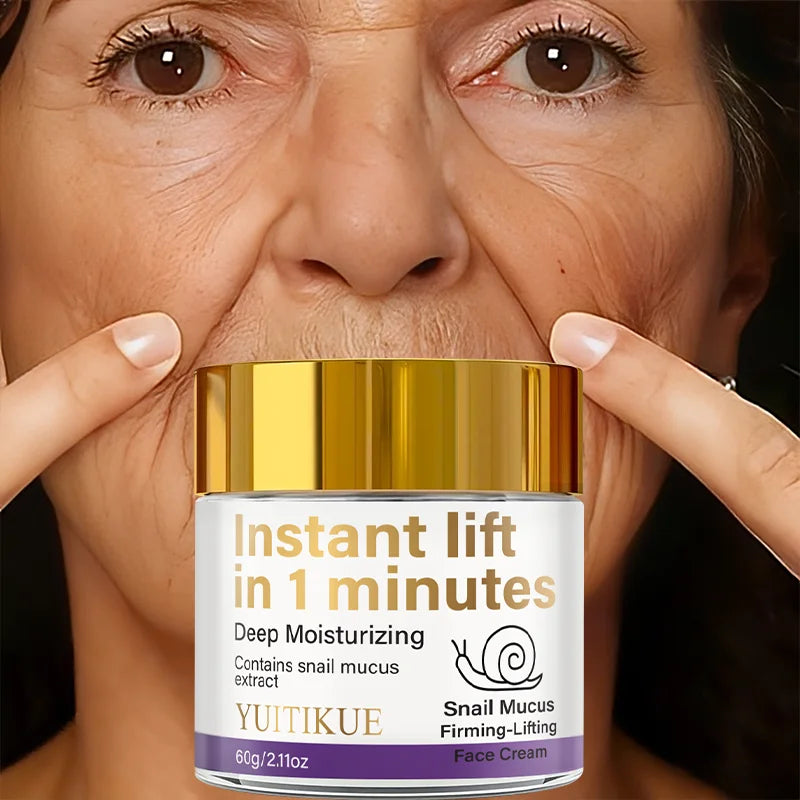 Snail Mucin Firming Cream Instantly Lifts Within 1 Minute, Deeply Moisturizes, and Contains Snail Mucin Extract