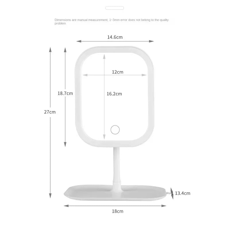 LED Lighted Makeup Mirror, Portable Vanity Mirror with Dimmable Light