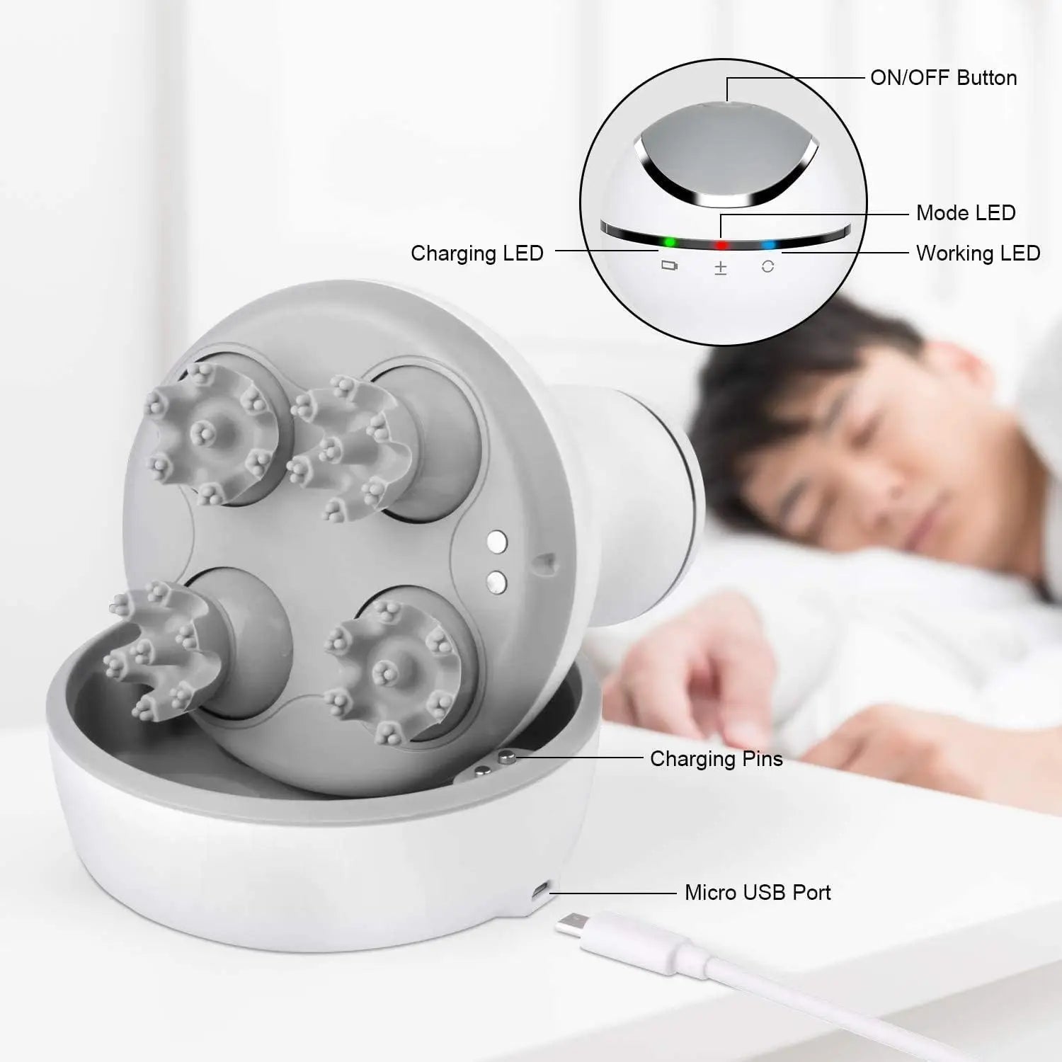 Electric Scalp Massager Scalp Hair Massage Waterproof Head Massage Portable Head Scratcher for Hair Growth&Stress Release Gifts