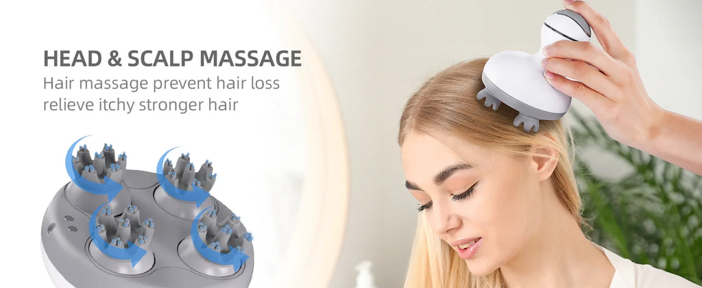 Electric Scalp Massager Scalp Hair Massage Waterproof Head Massage Portable Head Scratcher for Hair Growth&Stress Release Gifts