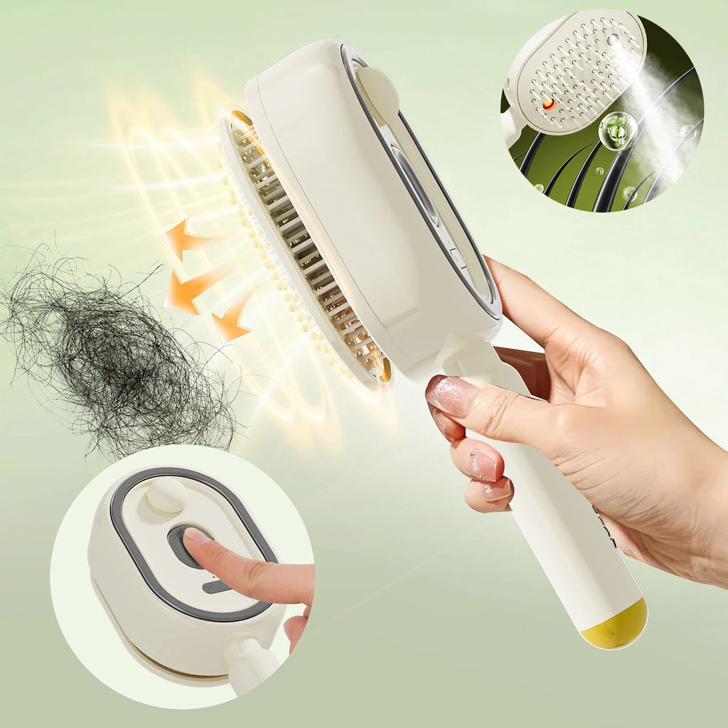 Electric Spray Hair Brush with Water Spray, Steam Essential Oil Brush, Rechargeable, Reduce Frizz Anti-Static, Hair Styling Care