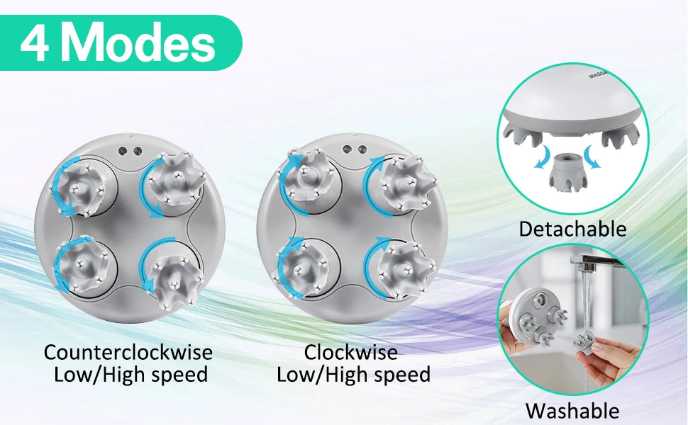 Electric Scalp Massager Scalp Hair Massage Waterproof Head Massage Portable Head Scratcher for Hair Growth&Stress Release Gifts