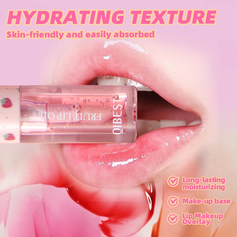 QIBEST Lip Balm Oil Moisturizing Makeup Lip Plumper Oil Repair Lip Fine Lines Beauty Lip Gloss Nourishing Bright Lip Cosmetic