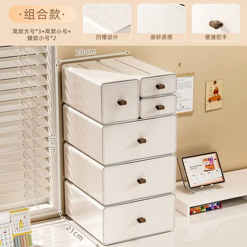 Cream Style Desktop Organizer Living Room Sundry Items Organizer Boxes Desktop Makeup Organizer Stationery Organizers Gift