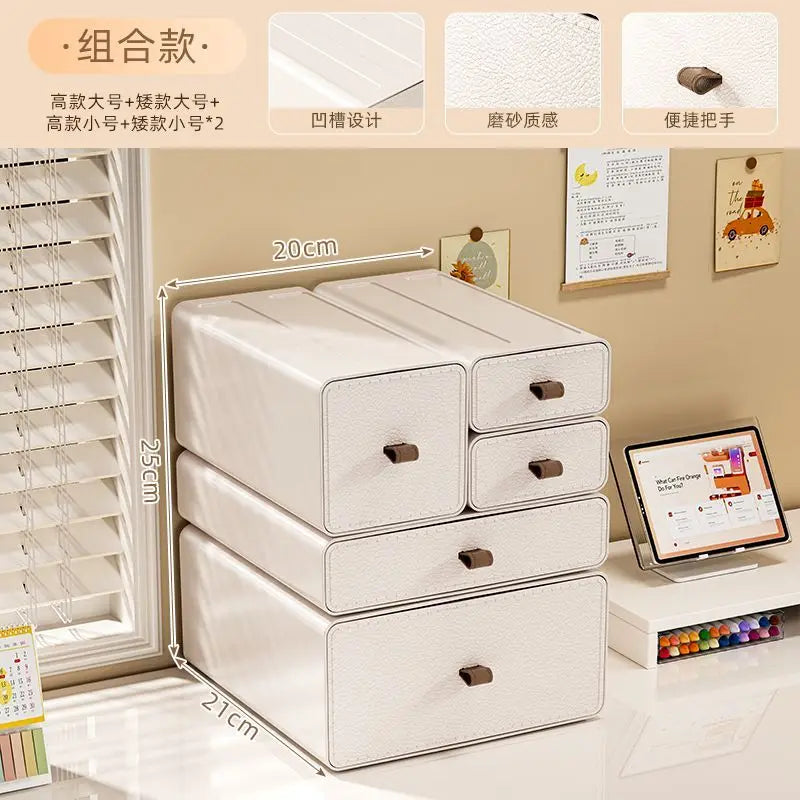 Cream Style Desktop Organizer Living Room Sundry Items Organizer Boxes Desktop Makeup Organizer Stationery Organizers Gift