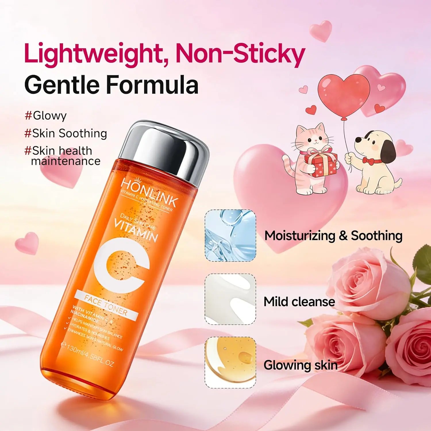 Vitamin C Skincare Travel Skincare Toner+ Serum+Face Cream Moisturizing Brightening Hydrating Facial Serum Face Care Set