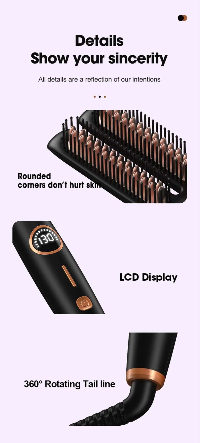 2 In1 Multifunctional Hair Straightener Brush Ceramic Hair Straightening And Curling Iron Electric Hot Brush For Styling