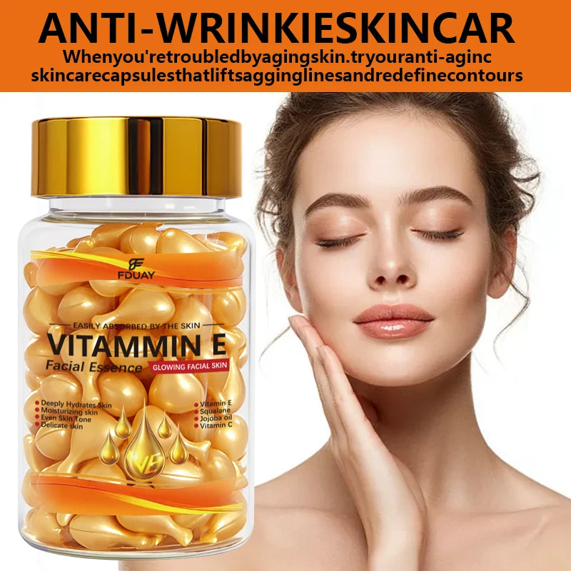 50 Count Hyaluronic Acid Capsules Essence Hydrating Repairing Facial Skincare Deep Nourishment Acne Fading Fine Line Reduction