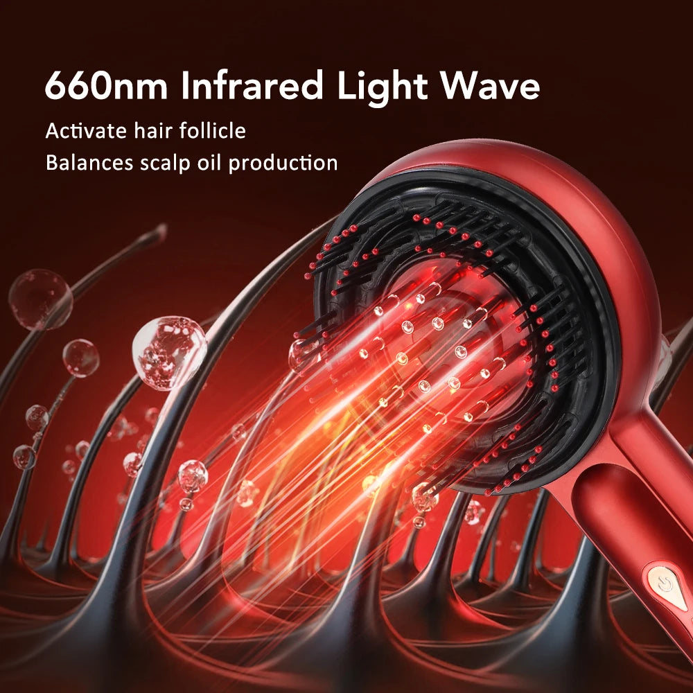 Electric Scalp Massage Comb for Growth Scalp Oil Applicator Hair Care 660nm Red Light Head Massager Improve Hair Loss Brush