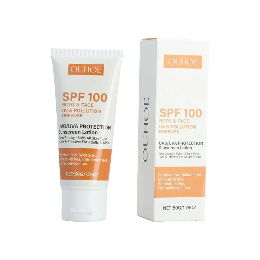 Sunscreen Lotion Spf100 Moisturizing Refreshing Light,Non Greasy,Prevent Facial And Body Sunburn Solar Blocker Facial Sunscreen