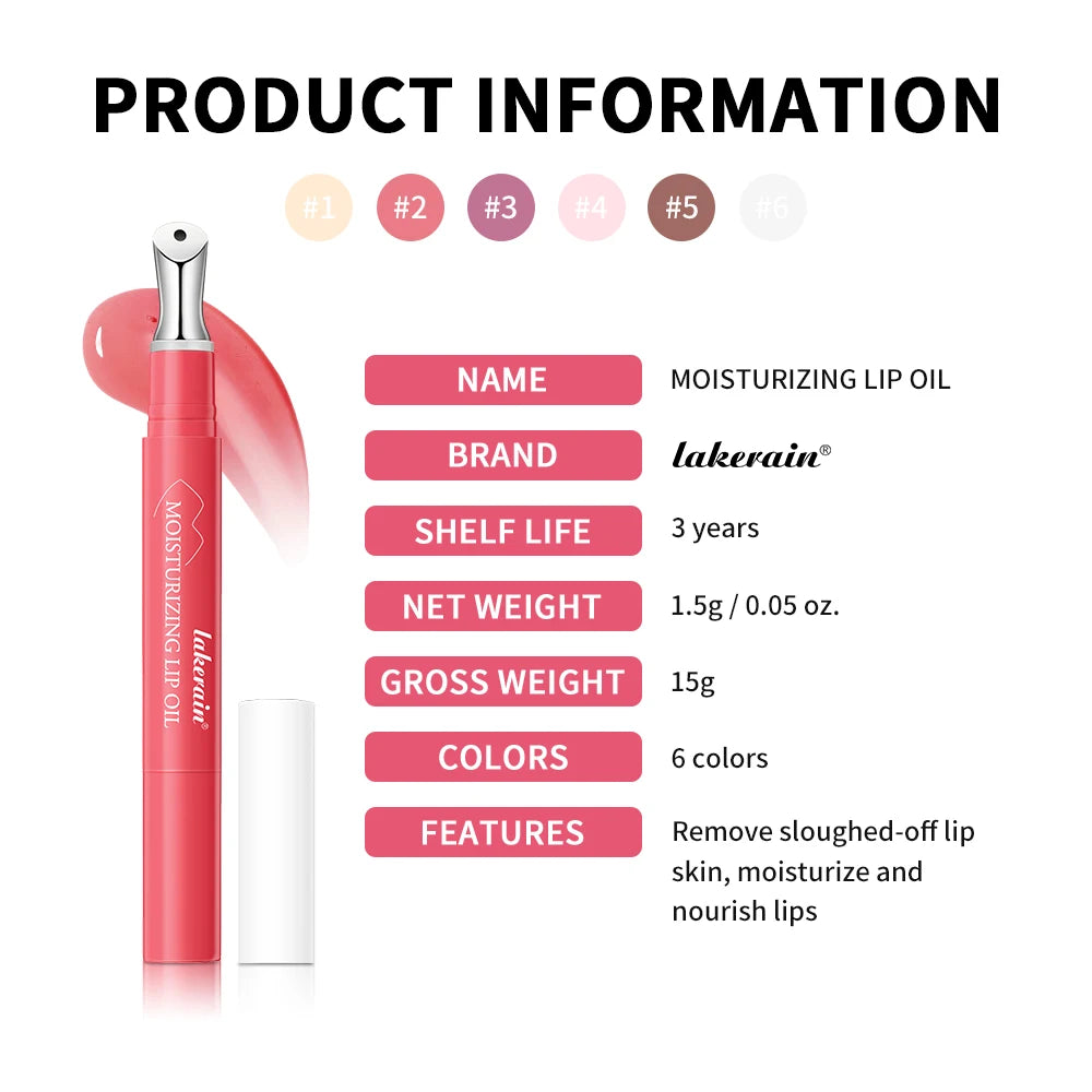 Lakerain Moisturizing Lip Oil Exfoliating Fading Lip Lines Lip Primer Before Makeup, Small Stick Lip Oil Essence Pen Design 1.5g