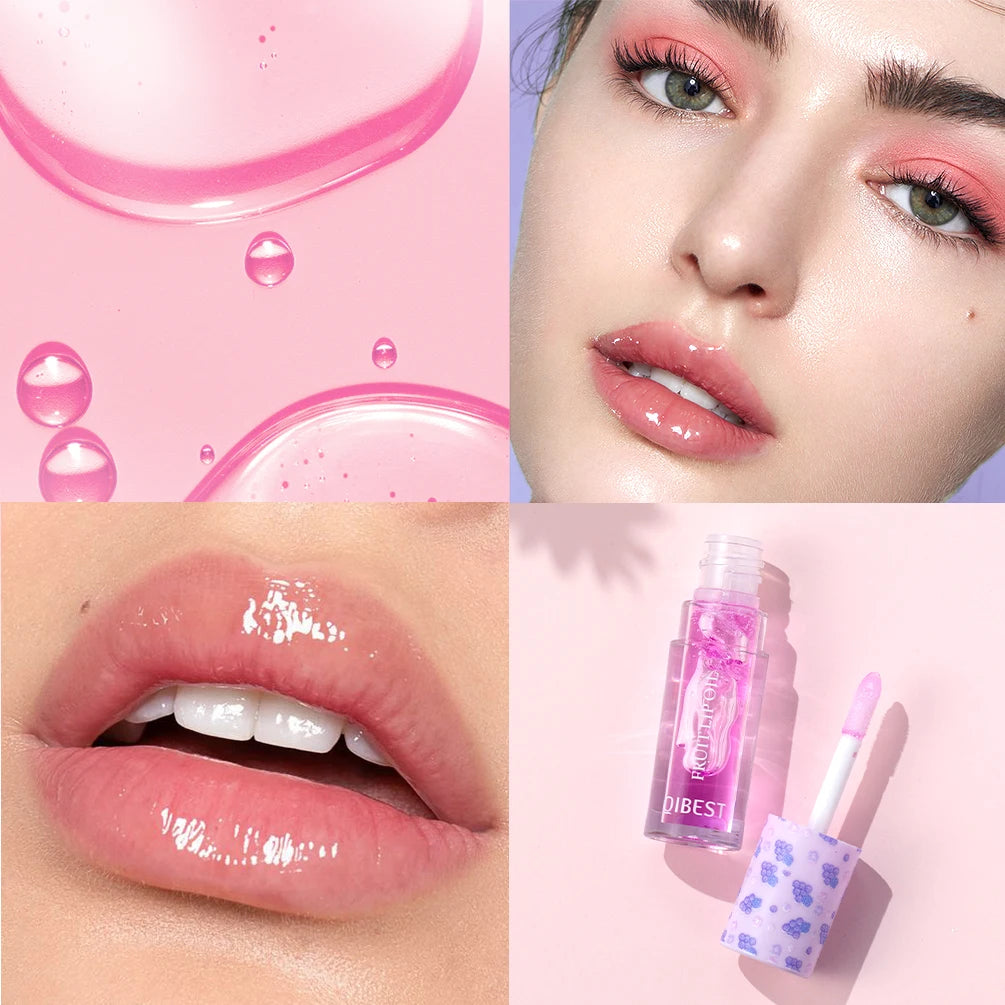 QIBEST Lip Balm Oil Moisturizing Makeup Lip Plumper Oil Repair Lip Fine Lines Beauty Lip Gloss Nourishing Bright Lip Cosmetic