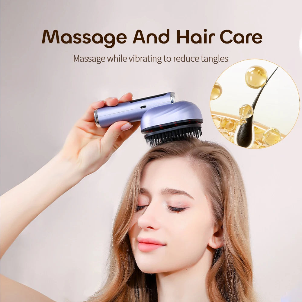 Electric Vibration Scalp Massager Comb Wireless Essential Oil Spraying Hair Care Brush Portable Head Massage Device