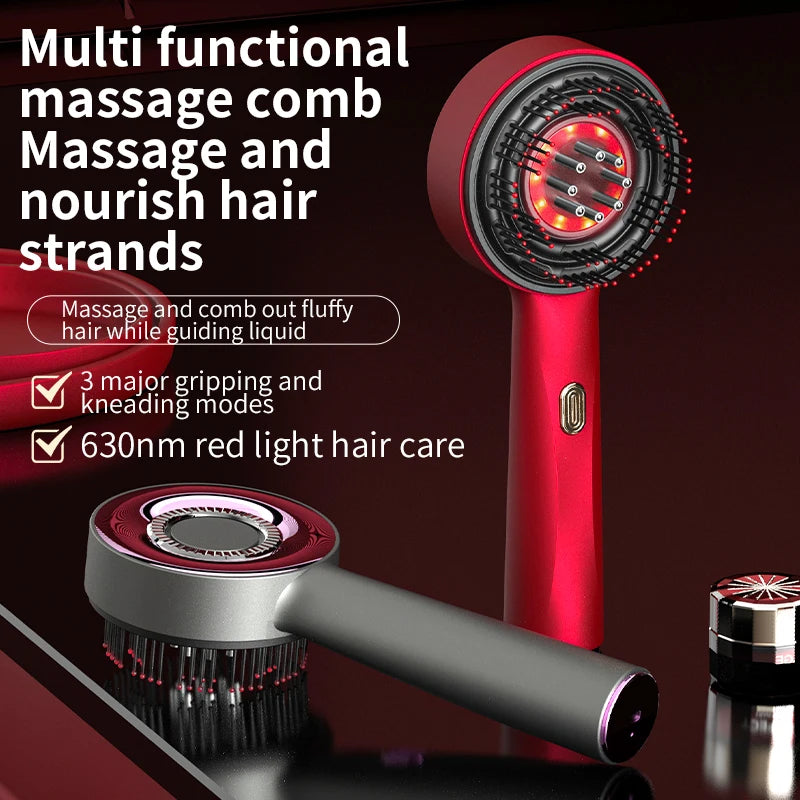 Electric Scalp Massage Comb for Growth Scalp Oil Applicator Hair Care 660nm Red Light Head Massager Improve Hair Loss Brush
