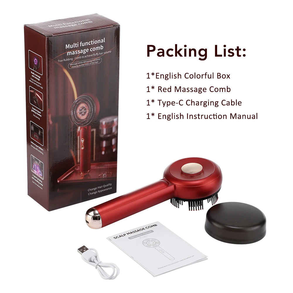 Electric Scalp Massage Comb for Growth Scalp Oil Applicator Hair Care 660nm Red Light Head Massager Improve Hair Loss Brush