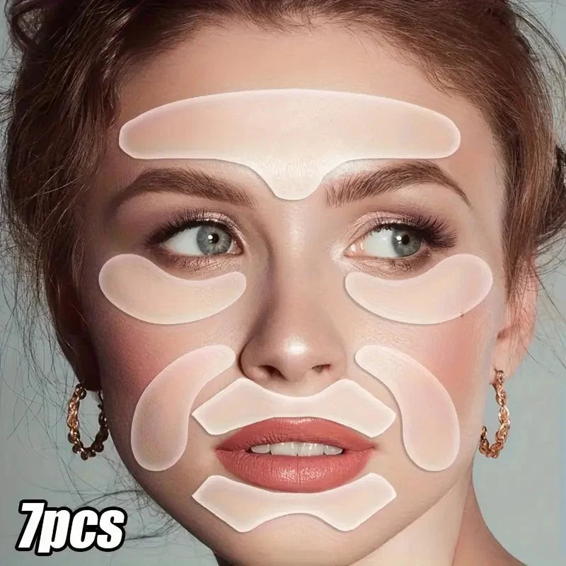 Reusable Silicone Face Mask Patches - Adhesive Hypoallergenic Gel for Forehead, Lips, Eyes & Under Eye - Sleep-Friendly Facial