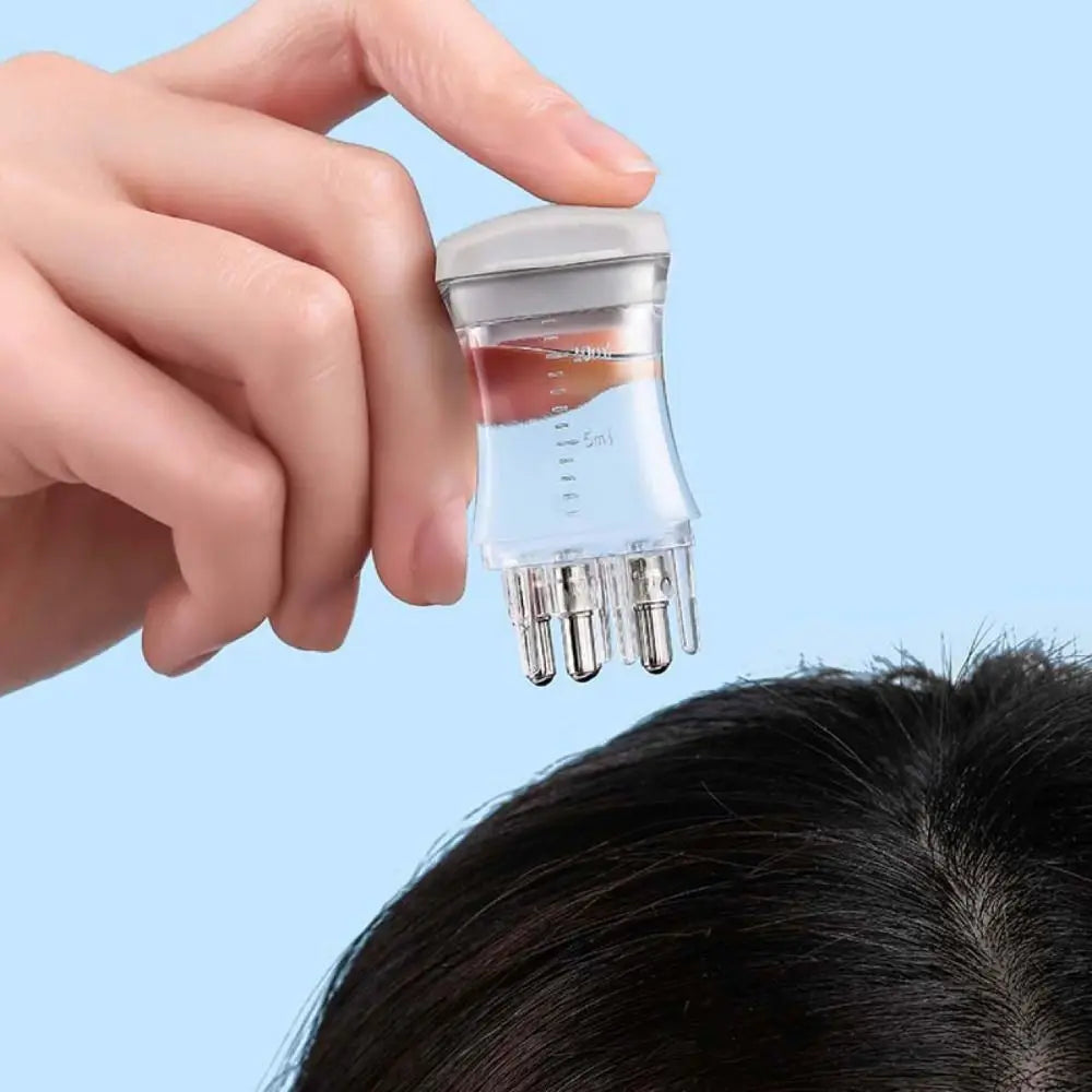 Portable Mini Scalp Applicator Plastic 10ML Liquid Guiding Comb with Scale Hair Roots Massager Scalp Treatment