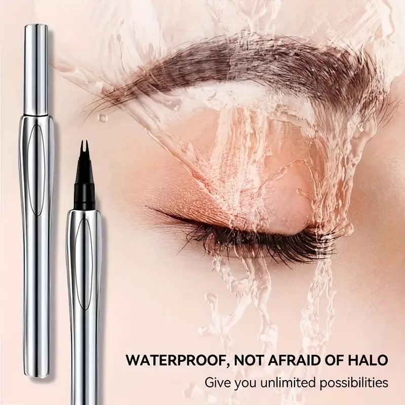 Two-Pronged Slanted Eyebrow Pencil, Creates Natural and Beautiful Eyebrows, Suitable for All Makeup Looks, Long-Lasting, Waterproof, Sweat-Proof, Not Easy to Smudge, Ideal Gift