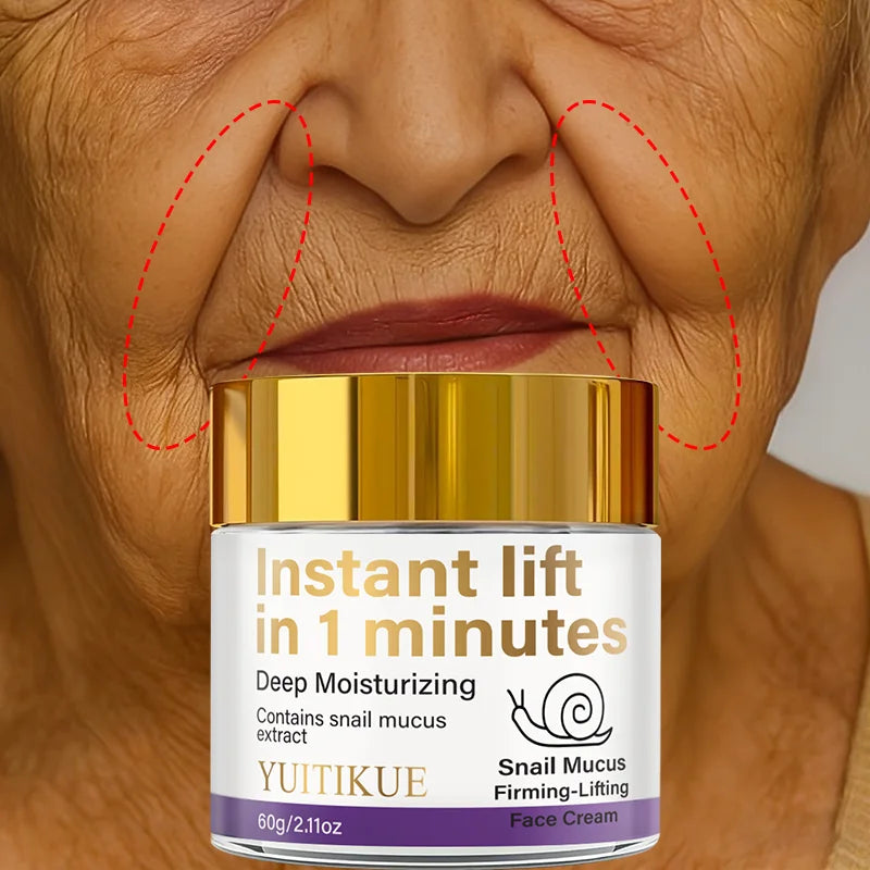 Snail Mucin Firming Cream Instantly Lifts Within 1 Minute, Deeply Moisturizes, and Contains Snail Mucin Extract