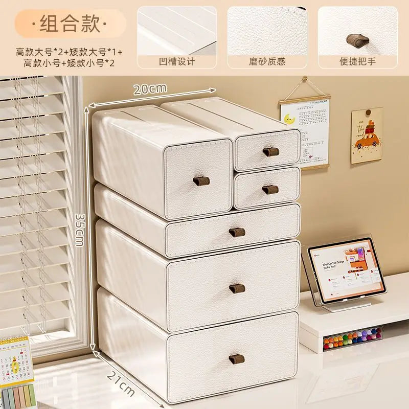 Cream Style Desktop Organizer Living Room Sundry Items Organizer Boxes Desktop Makeup Organizer Stationery Organizers Gift