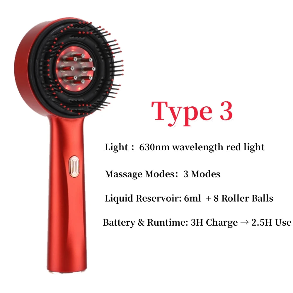 Electric Scalp Massage Comb for Growth Scalp Oil Applicator Hair Care 660nm Red Light Head Massager Improve Hair Loss Brush