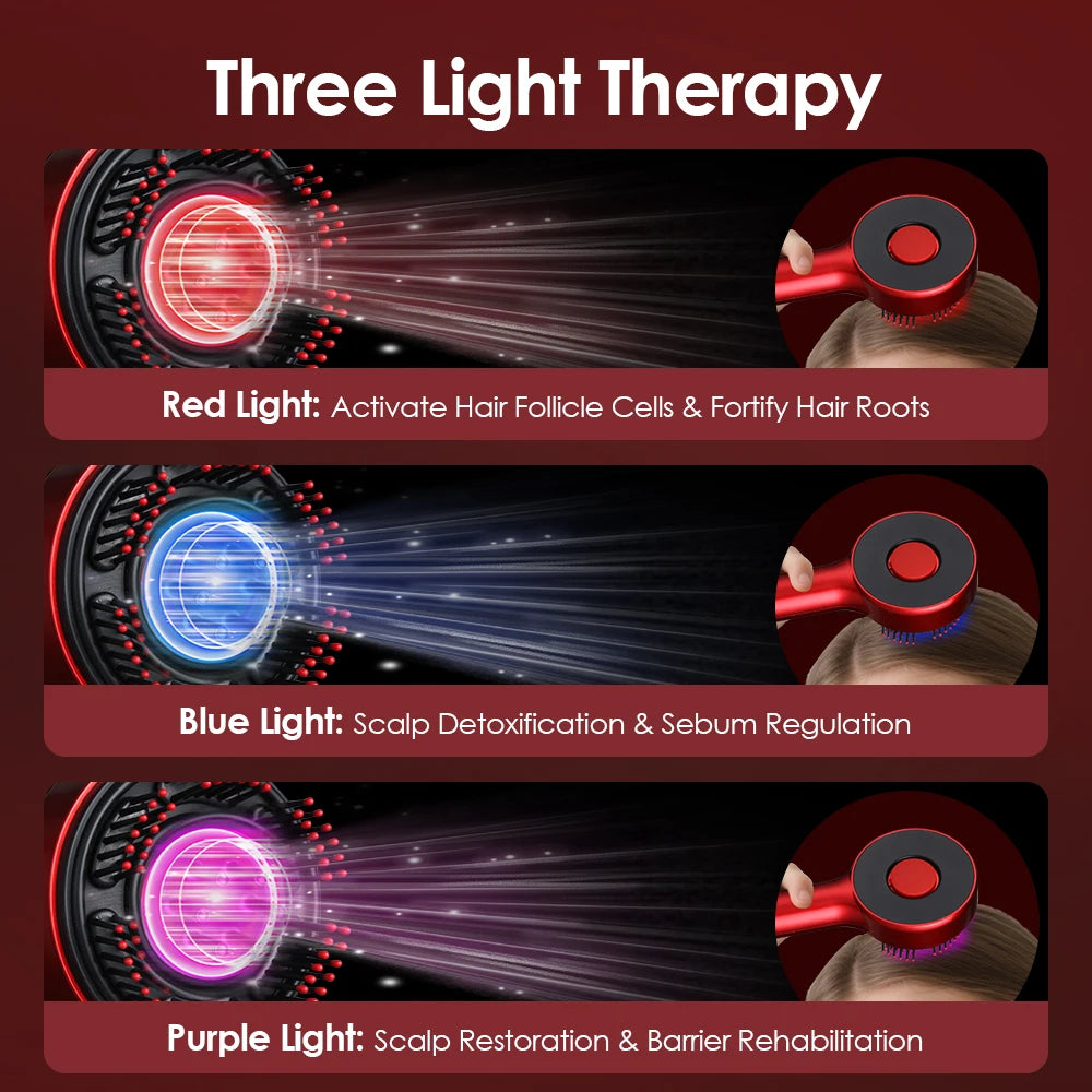 Electric Scalp Massage Comb for Growth Scalp Oil Applicator Hair Care 660nm Red Light Head Massager Improve Hair Loss Brush