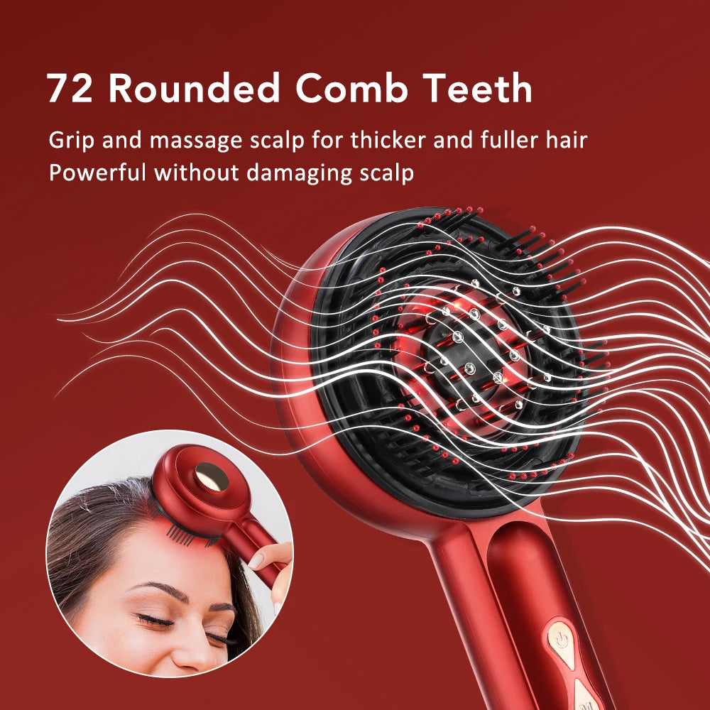 Electric Scalp Massage Comb for Growth Scalp Oil Applicator Hair Care 660nm Red Light Head Massager Improve Hair Loss Brush