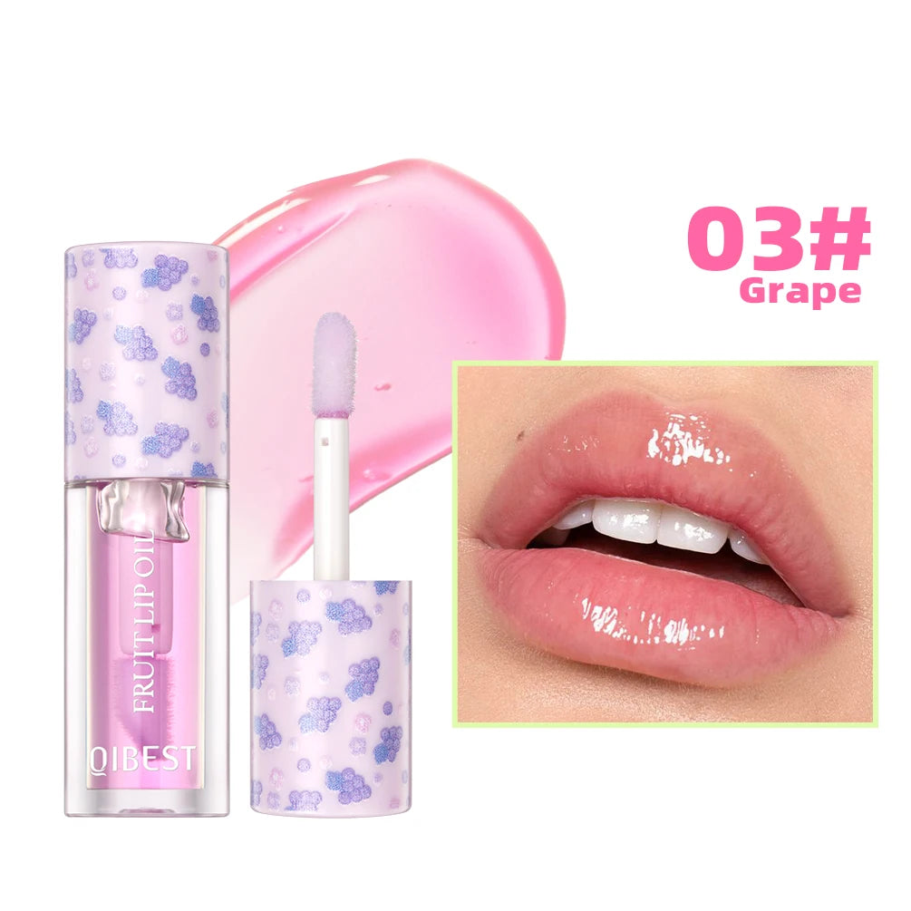 QIBEST Lip Balm Oil Moisturizing Makeup Lip Plumper Oil Repair Lip Fine Lines Beauty Lip Gloss Nourishing Bright Lip Cosmetic