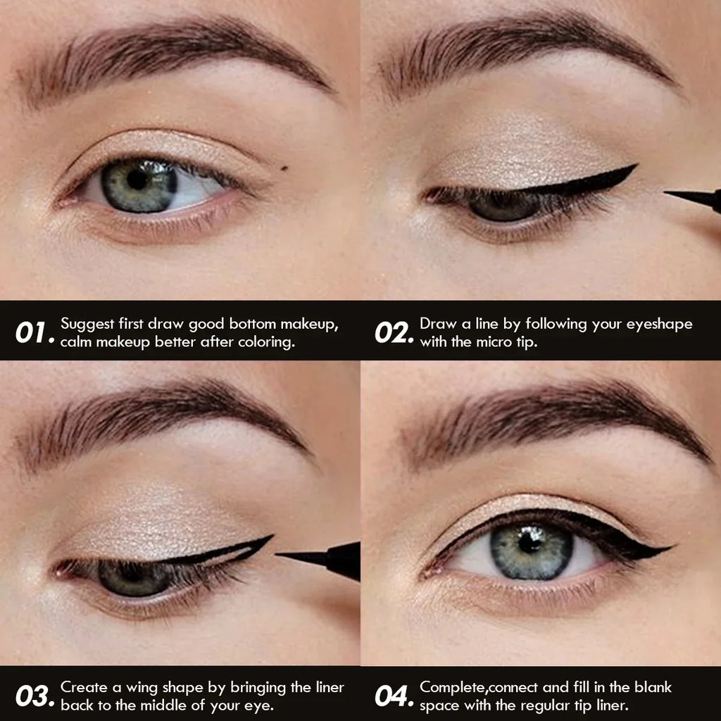 Long Lasting Quick Drying Waterproof Easy To Color Non Smudging Smooth Liquid Eyeliner