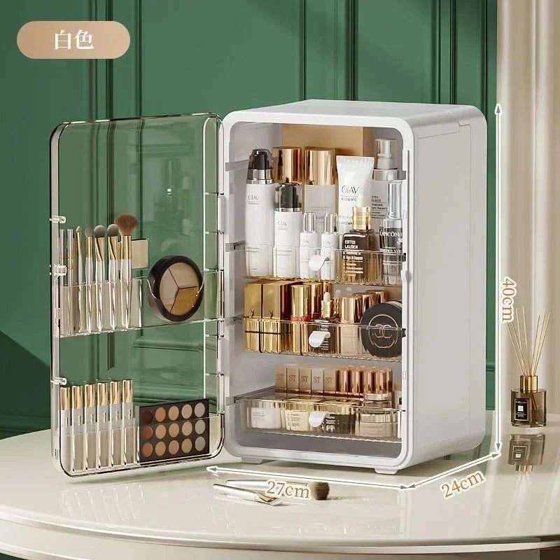 Large Clear Makeup Organizer With Dustproof Design Cosmetic Storage Box For Lipstick Skincare Bathroom Vanity Desktop Organizer