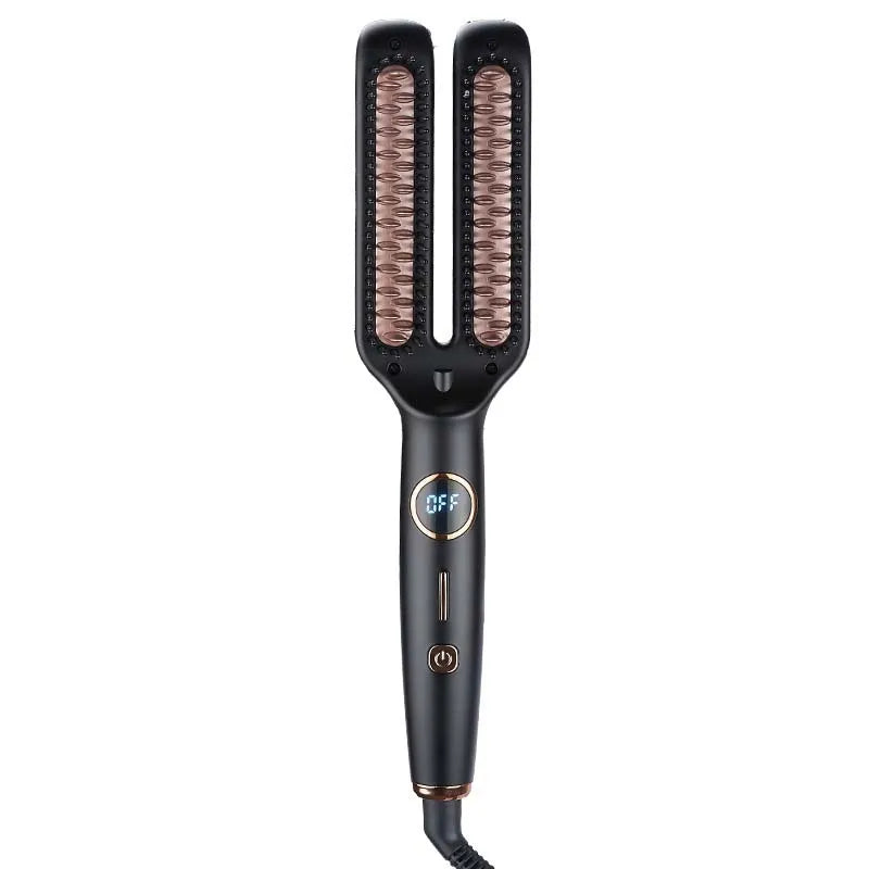 2 In1 Multifunctional Hair Straightener Brush Ceramic Hair Straightening And Curling Iron Electric Hot Brush For Styling