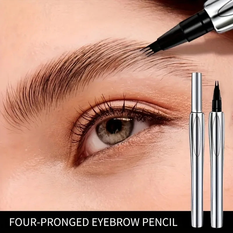 Two-Pronged Slanted Eyebrow Pencil, Creates Natural and Beautiful Eyebrows, Suitable for All Makeup Looks, Long-Lasting, Waterproof, Sweat-Proof, Not Easy to Smudge, Ideal Gift