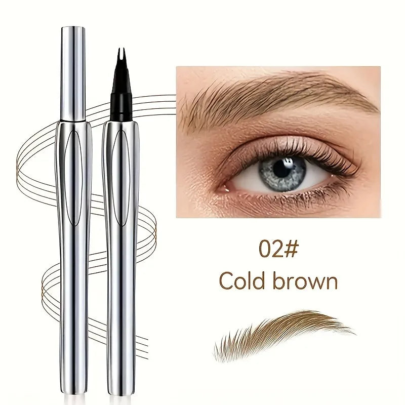 Two-Pronged Slanted Eyebrow Pencil, Creates Natural and Beautiful Eyebrows, Suitable for All Makeup Looks, Long-Lasting, Waterproof, Sweat-Proof, Not Easy to Smudge, Ideal Gift