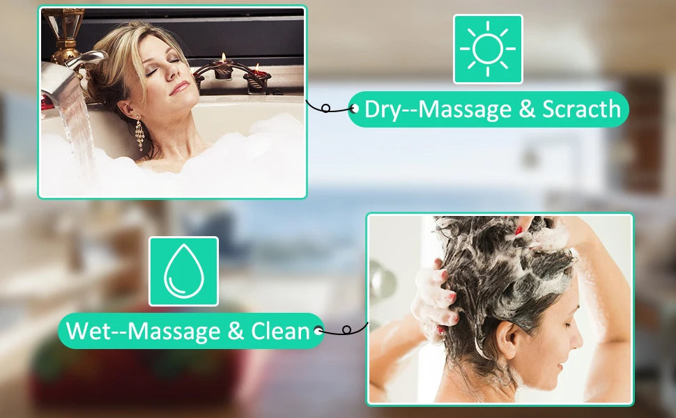 Electric Scalp Massager Scalp Hair Massage Waterproof Head Massage Portable Head Scratcher for Hair Growth&Stress Release Gifts