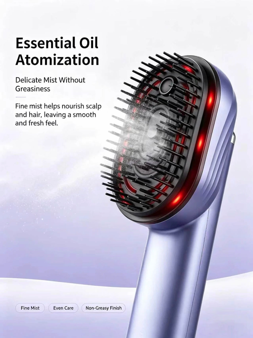Electric Vibration Scalp Massager Comb Wireless Essential Oil Spraying Hair Care Brush Portable Head Massage Device